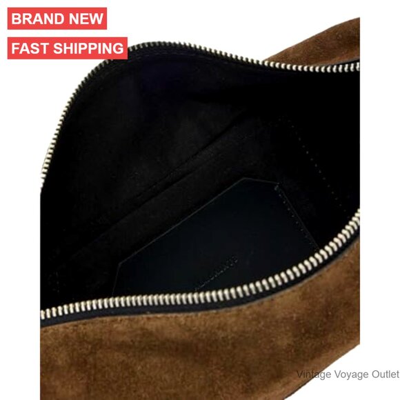 Soft Suede Crossbody Hobo Bag with Zipper Closure - Picture 3 of 6